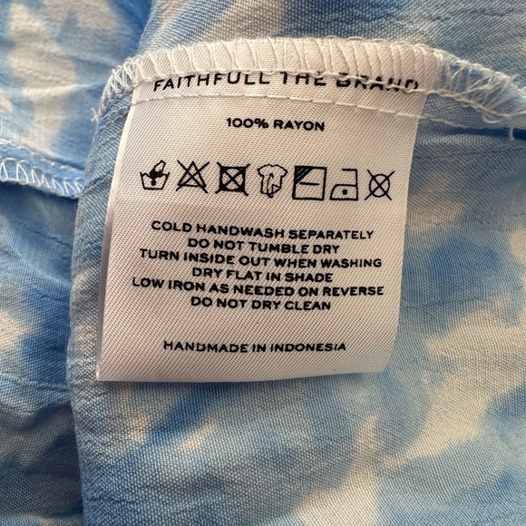 Faithful The Brand New With Tags Alina Mini Dress In Roos Tye Dye Blue 2 - Picture 10 of 12